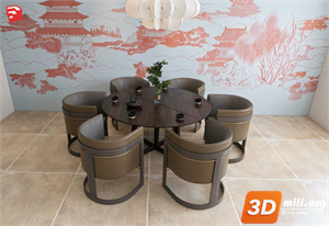 Dining Table Set Skp Files